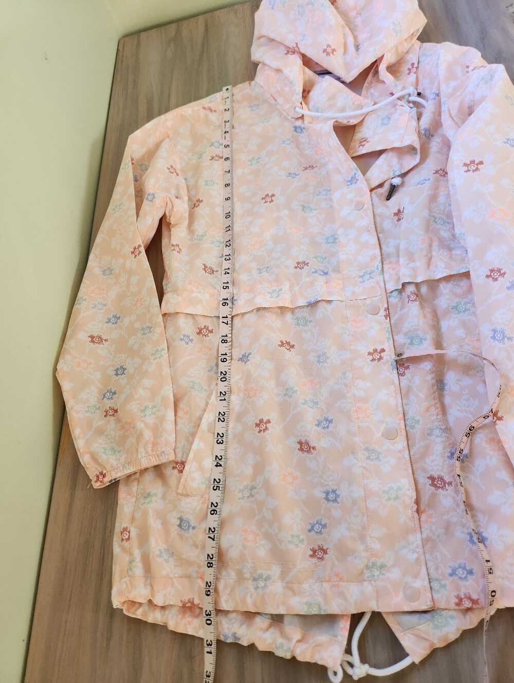 Columbia Women's Hooded Windbreaker Rain Jacket Peach Multicolored Sz Large - Picture 10 of 12